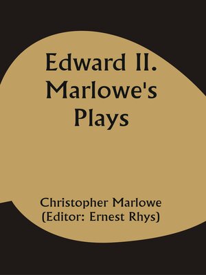 cover image of Edward Ii. Marlowe's Plays